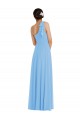 One Shoulder Soft Chiffon Sleeveless Periwinkle Semi Formal Evening Dress / Bridesmaid Dress Edinburgh