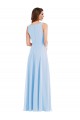 V-Neck Soft Chiffon Sleeveless Light Sky Blue Semi Formal Evening Dress / Bridesmaid Dress Edinburgh