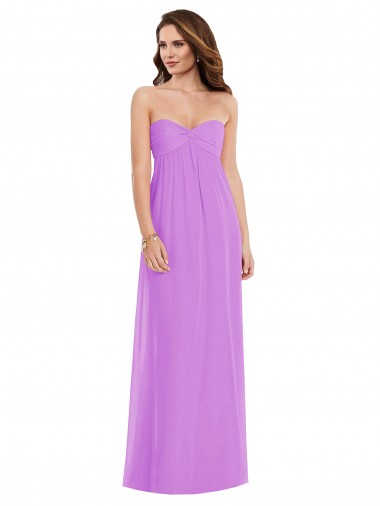 Sweetheart Soft Chiffon Sleeveless Low Back Violet Semi Formal Evening Dress / Bridesmaid Dress Edinburgh