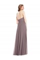 Halter Neck Soft Chiffon Sleeveless Low Back Dusty Rose Formal Evening Gown / Bridesmaid Dress Edinburgh