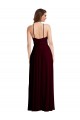 Spaghetti Straps Soft Chiffon Sleeveless Low Back Burgundy Gold Semi Formal Evening Dress / Bridesmaid Dress Edinburgh