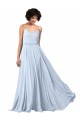 Spaghetti Straps Soft Chiffon Sleeveless Low Back Light Sky Blue Formal Dress / Bridesmaid Dress Edinburgh