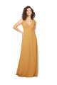 V-Neck Soft Chiffon Sleeveless Keyhole Back Saffron Bridesmaid Dress Edinburgh