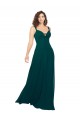 V-Neck Soft Chiffon Sleeveless Low Back Hunter Bridesmaid Dress Edinburgh