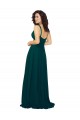 V-Neck Soft Chiffon Sleeveless Low Back Hunter Bridesmaid Dress Edinburgh