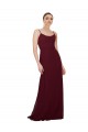 Scoop Neck Soft Chiffon Sleeveless Keyhole Back Burgundy Gold Bridesmaid Dress Edinburgh