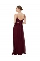 Scoop Neck Soft Chiffon Sleeveless Keyhole Back Burgundy Gold Bridesmaid Dress Edinburgh