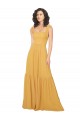 Square Neck Soft Chiffon Sleeveless Saffron Bridesmaid Dress Edinburgh