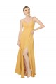 V-Neck Chiffon Sleeveless Open Back Saffron Bridesmaid Dress / Evening Dress Edinburgh