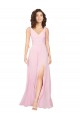 V-Neck Soft Chiffon Sleeveless V-Back Barely Pink Bridesmaid Dress Edinburgh