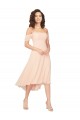 Square Neck Soft Chiffon Cold Shoulder Low Back Ice Pink High Low Bridesmaid Dress Edinburgh