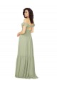 V-Neck Soft Chiffon Cold Shoulder Keyhole Back Saffron Bridesmaid Dress Edinburgh