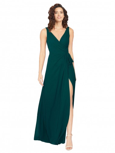 V-Neck Chiffon Sleeveless V-Back Hunter Evening Gowns / Bridesmaid Dresses Edinburgh
