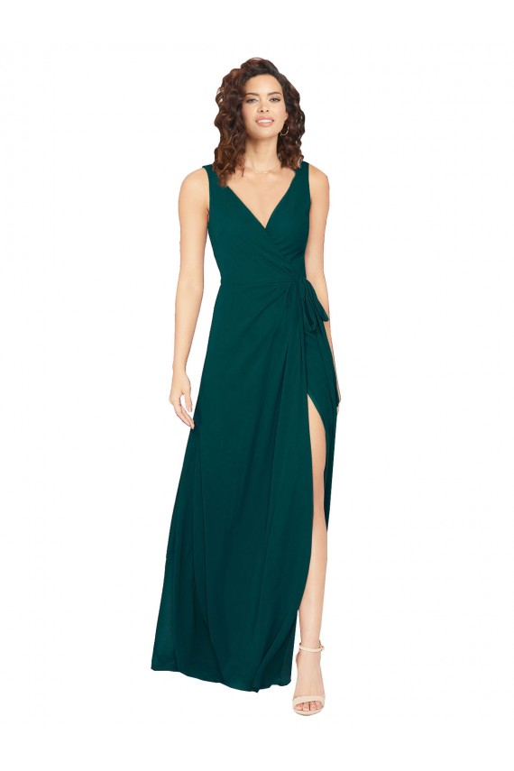 V-Neck Chiffon Sleeveless V-Back Hunter Evening Gowns / Bridesmaid Dresses Edinburgh
