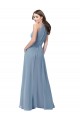 Halter Neck Chiffon Sleeveless Dusty Blue Bridesmaid Formal Dress Edinburgh