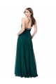 V-Neck Chiffon Sleeveless Criss Cross Back Hunter Green Wedding Party Dress Edinburgh