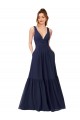V-Neck Chiffon Sleeveless V-Back Dark Navy Evening Gowns / Bridesmaid Dress Edinburgh