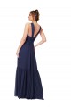 V-Neck Chiffon Sleeveless V-Back Dark Navy Evening Gowns / Bridesmaid Dress Edinburgh