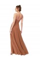 Cowl Neck Soft Chiffon Sleeveless Low Back Rosewood Bridesmaid Dress Edinburgh