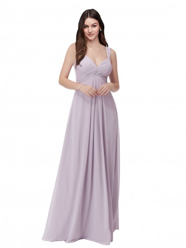 V-Neck Soft Chiffon Sleeveless Low Back Pink Glow Bridesmaid Dress Edinburgh
