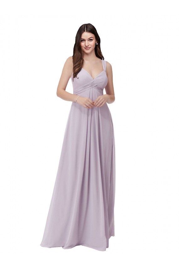 V-Neck Soft Chiffon Sleeveless Low Back Pink Glow Bridesmaid Dress Edinburgh