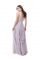 V-Neck Soft Chiffon Sleeveless Low Back Pink Glow Bridesmaid Dress Edinburgh