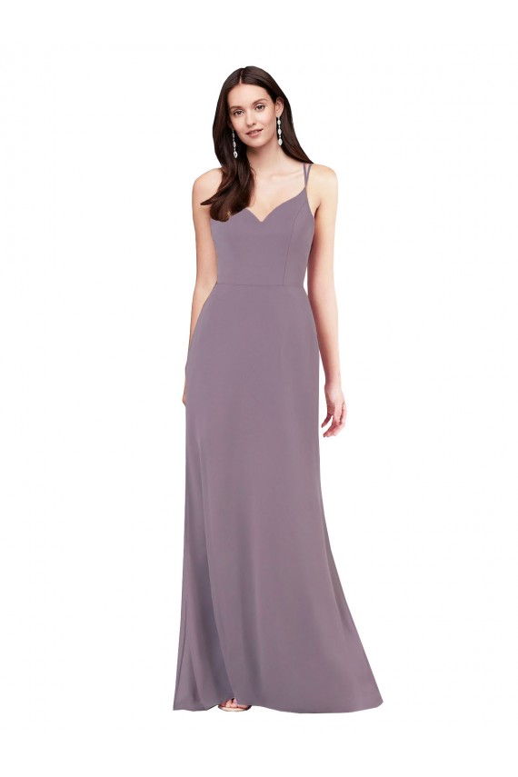 Sweetheart Soft Chiffon Sleeveless Criss Cross Open Back Dark Lavender Formal Evening Gown / Bridesmaid Dress Edinburgh
