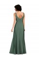 V-Neck Soft Chiffon Sleeveless Low Back Sea Glass Bridesmaid Dress Edinburgh