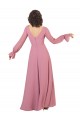 V-Neck Soft Chiffon Long Sleeves Sea Glass Formal Dress / Bridesmaid Dress Edinburgh