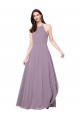 Halter Neck Chiffon Sleeveless Keyhole Back Dark Lavender Bridesmaid Dress / Evening Dress Edinburgh