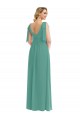 V-Neck Soft Chiffon Sleeveless V-Back Icelandic Silver Semi Formal Evening Dress / Bridesmaid Dress Edinburgh
