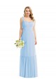 Spaghetti Straps Soft Chiffon Sleeveless Light Sky Blue Semi Formal Evening Dress / Bridesmaid Dress Edinburgh