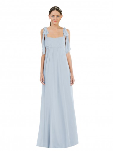 Spaghetti Straps Soft Chiffon Sleeveless Low Back Sea Glass Semi Formal Evening Dress / Bridesmaid Dress Edinburgh