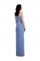 Jewel Neck Soft Chiffon Sleeveless Keyhole Back Windsor Blue Bridesmaid Dress Edinburgh