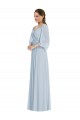Off the Shoulder Soft Chiffon Puff Sleeves Sea Glass Formal Evening Gown / Bridesmaid Dress Edinburgh