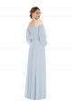 Off the Shoulder Soft Chiffon Puff Sleeves Sea Glass Formal Evening Gown / Bridesmaid Dress Edinburgh