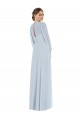 Strapless Soft Chiffon Puff Sleeves Keyhole Back Sea Glass Formal Evening Gown / Bridesmaid Dress Edinburgh