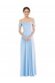 Off the Shoulder Soft Chiffon Sleeveless Light Sky Blue Formal Evening Gown / Bridesmaid Dress Edinburgh