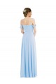 Off the Shoulder Soft Chiffon Sleeveless Light Sky Blue Formal Evening Gown / Bridesmaid Dress Edinburgh