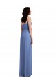 Spaghetti Straps Soft Chiffon Sleeveless Low Back Windsor Blue Semi Formal Evening Dress / Bridesmaid Dress Edinburgh