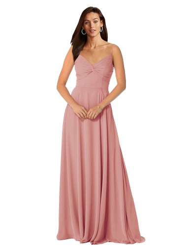 V-Neck Lxue Chiffon Sleeveless V-Back Bliss Pink Bridesmaid Dress Edinburgh