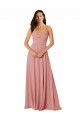 V-Neck Lxue Chiffon Sleeveless V-Back Bliss Pink Bridesmaid Dress Edinburgh