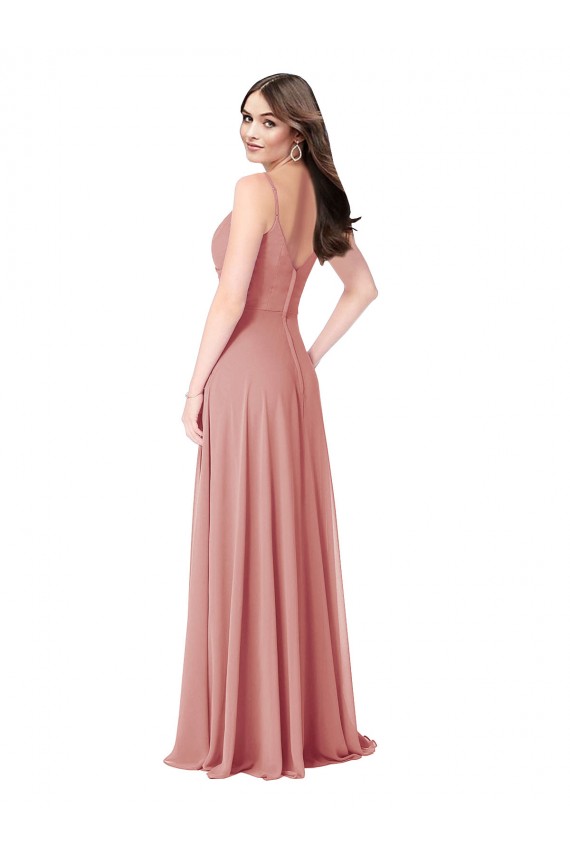V-Neck Lxue Chiffon Sleeveless V-Back Bliss Pink Bridesmaid Dress Edinburgh