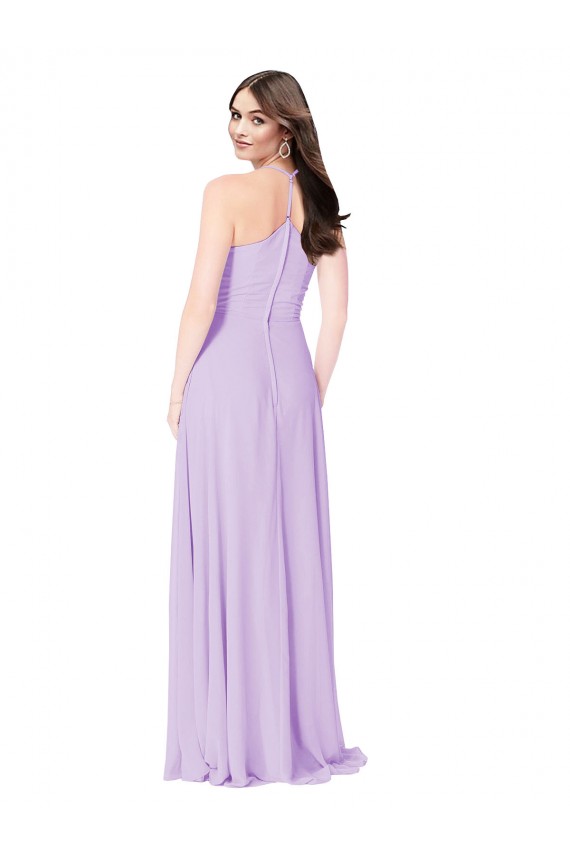 V-Neck Soft Chiffon Sleeveless Saffron Formal Dress / Bridesmaid Dress Edinburgh
