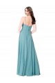 V-Neck Soft Chiffon Sleeveless Turquoise Bridesmaid Dress Edinburgh