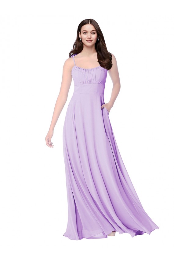 Scoop Neck Soft Chiffon Sleeveless Lilac Bridal Party Dress Edinburgh
