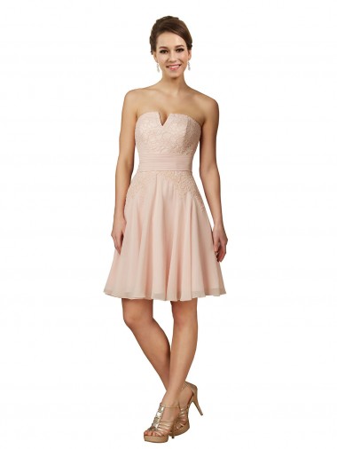 Sweetheart Soft Chiffon & Lace Sleeveless Pink Bridesmaid Dress Edinburgh