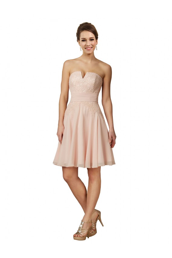 Sweetheart Soft Chiffon & Lace Sleeveless Pink Bridesmaid Dress Edinburgh