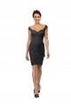 Off the Shoulder Soft Chiffon & Lace Sleeveless Slate Grey Bridesmaid Dress Edinburgh