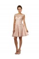 Bateau Neck Soft Chiffon & Lace Cap Sleeves Pink Bridesmaid Dress Edinburgh
